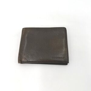 Dockers Mens Dark Brown Genuine Leather Bifold Wallet with ID Window‎ Flap